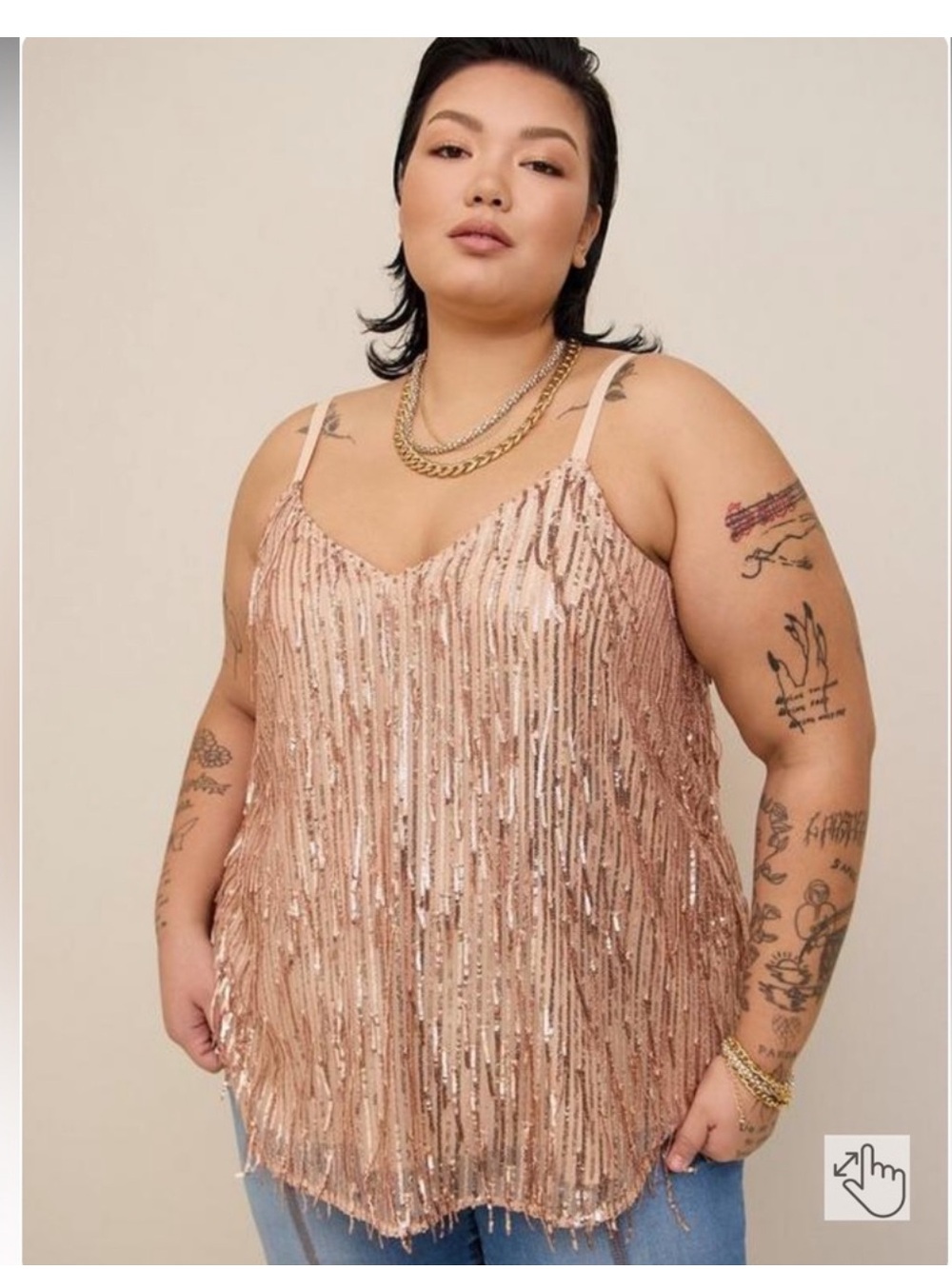 Torrid Sequined Fringe swing tank
